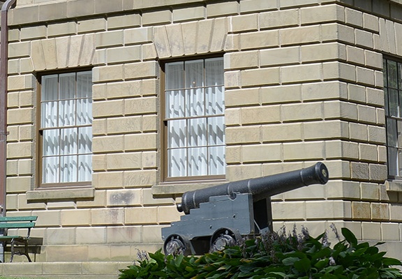 photo of NS Legislature with cannon in front